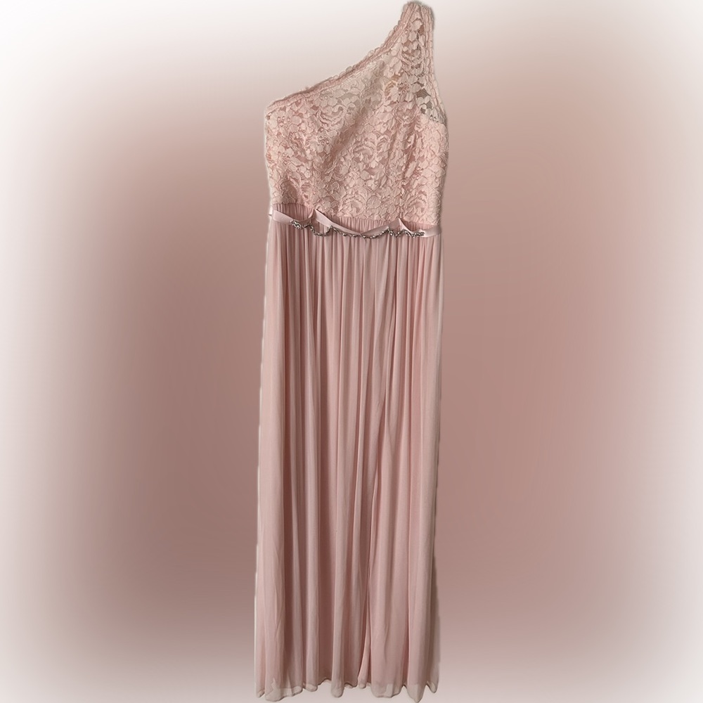 David’s Bridal One Shoulder Lace Bridesmaid Dress